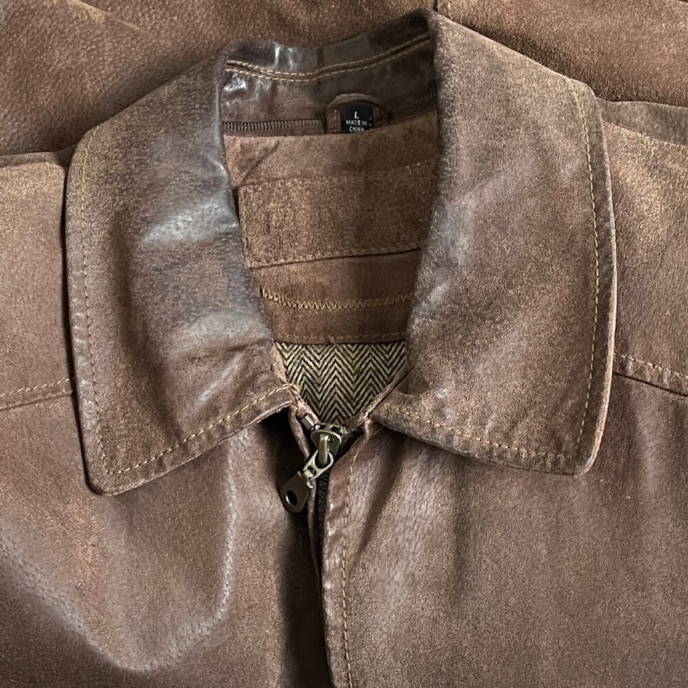 Vintage Leather Barn Coat Field Utility Jacket Oversized Farm Chore Fall Winter - Picture 7 of 12